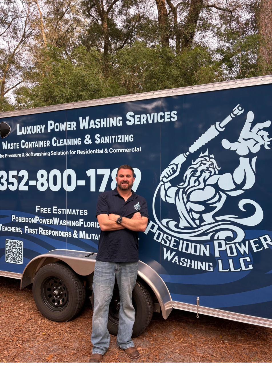 Jonathan Beard with Poseidon Power Washing equipment